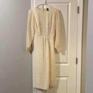 White and yellow floral dress